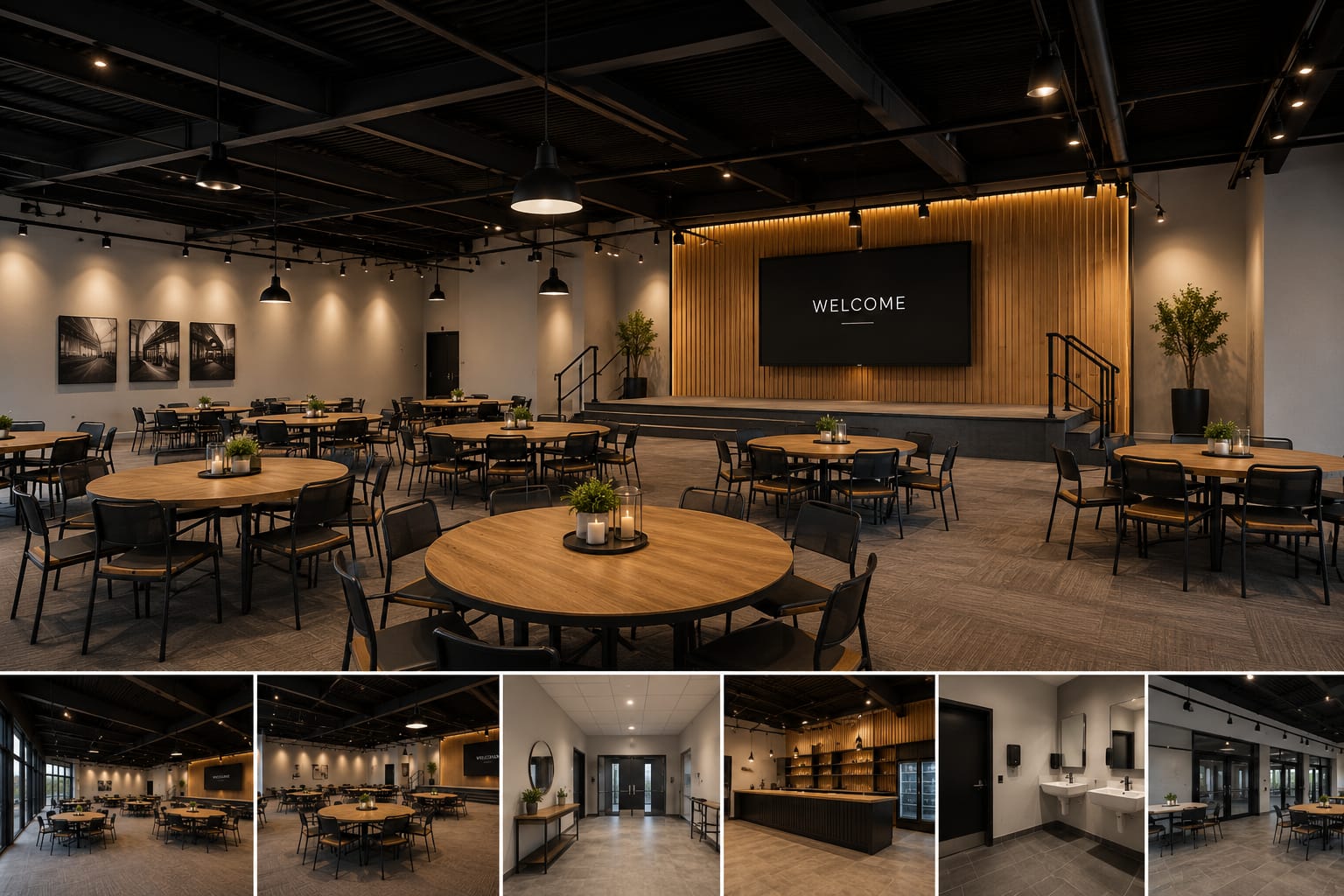 Inside PB & West — the event hall and venue spaces
